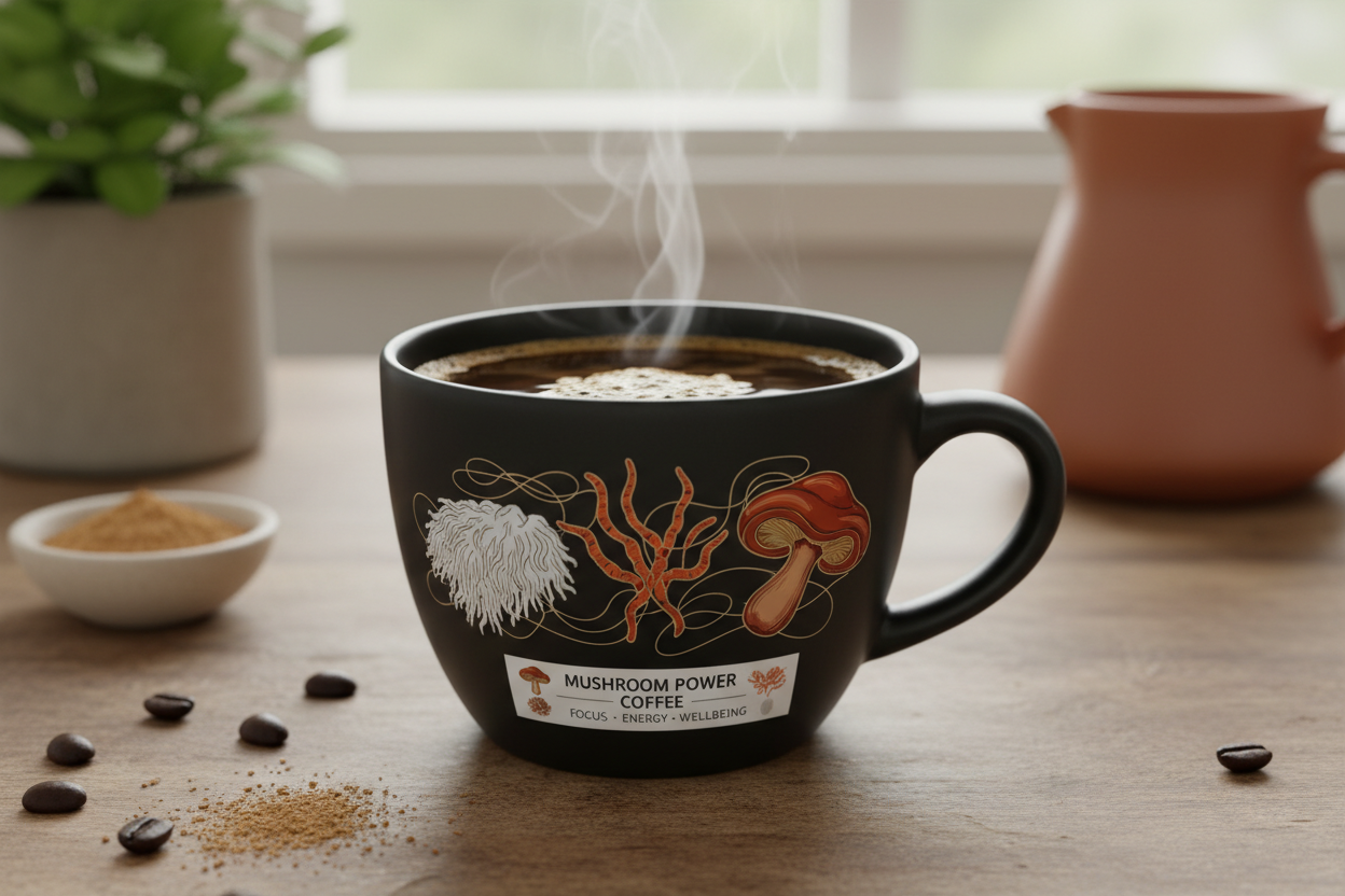 Lion’s Mane, Cordyceps, and Reishi mushrooms coffee